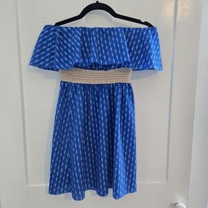 Ocean Drive Blue Women's Off-Shoulder Strapless Dress, Size Small